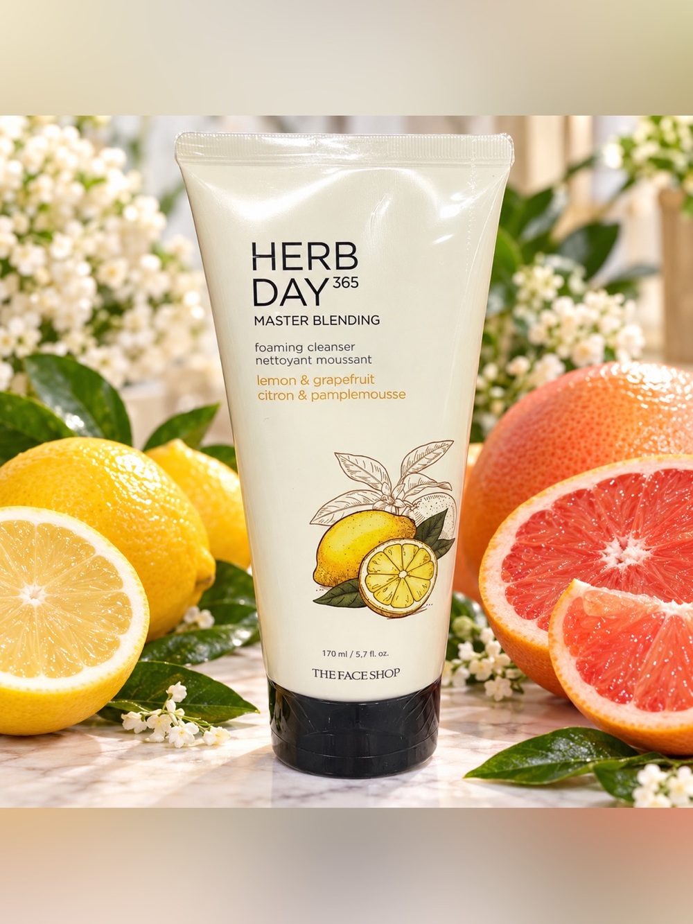 The Face Shop Herb Day 365 Master Blending Foaming Cleanser Lemon & Grapefruit
